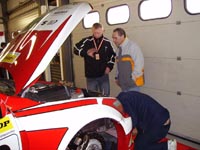 showing fans round the car