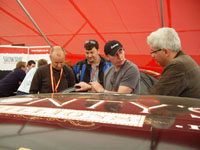 showing sponsors round the car